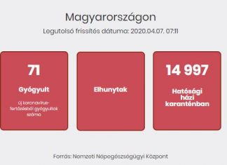 2020.04.07. reggeli koronavírus adatok: Újabb 9 elhunyt