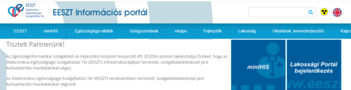 EESZT karbantartás